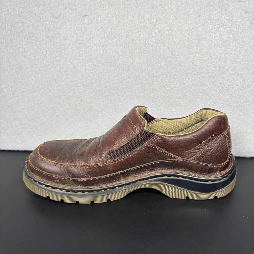 Dr Doc Martens Loafer Slip On Shoes Mens 8M Brown Pebbled Leather 11198 Sneakers